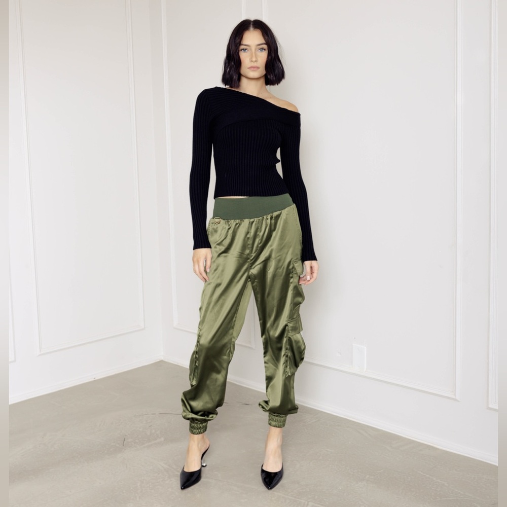 Silk cargo pants
